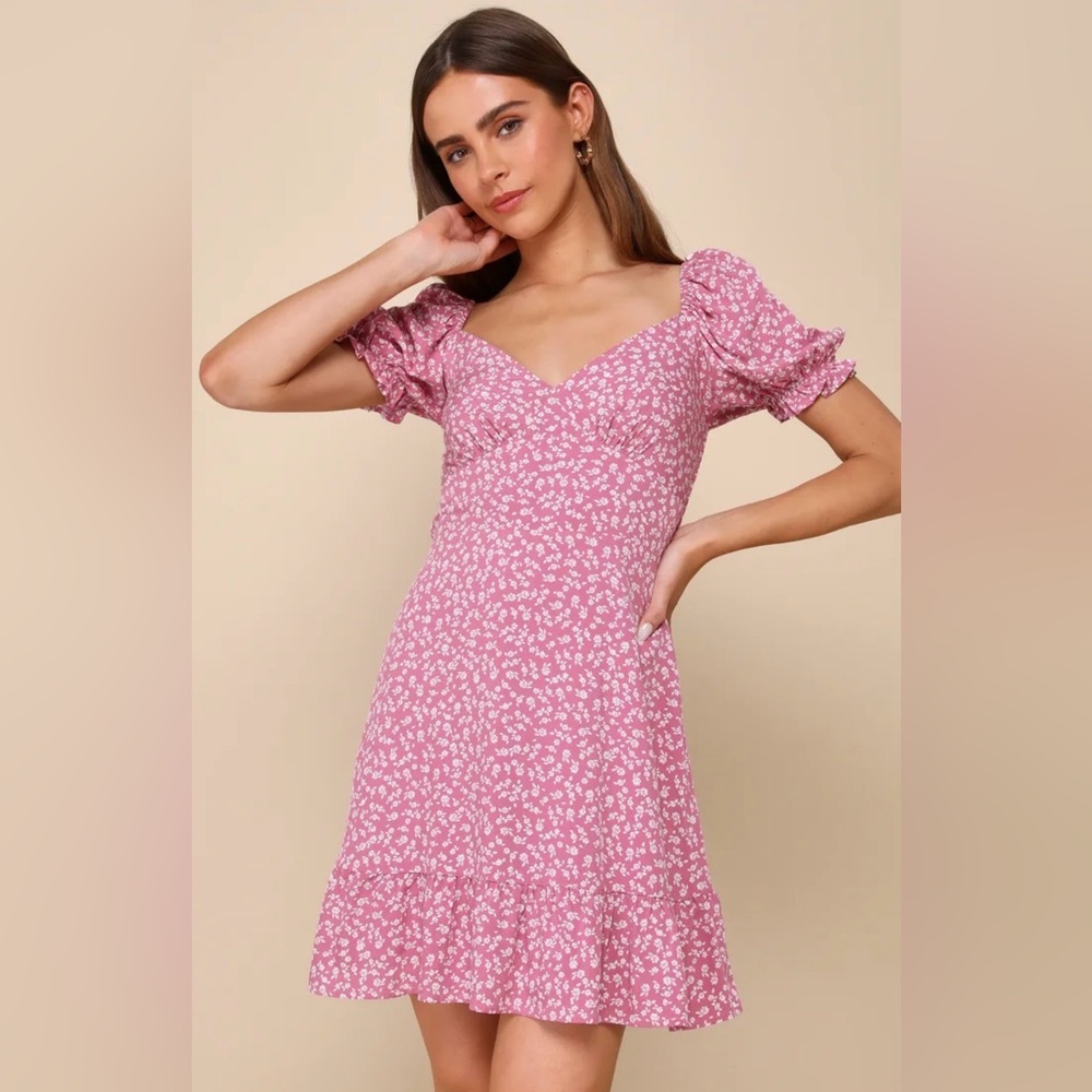 Grateful Feelings Pink Floral Print Puff Sleeve Mini Dress
Lulus